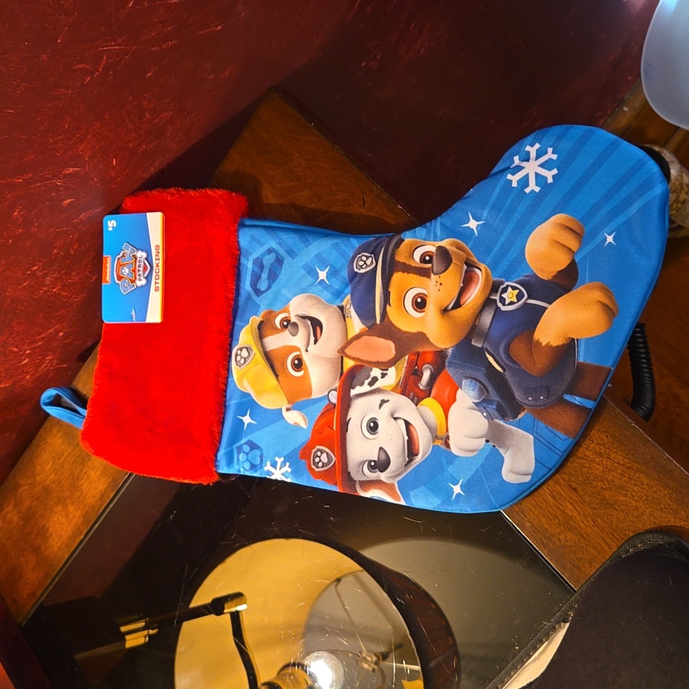 NWT Ruz Paw Patrol Sky/Chase Christmas Stocking Red/Blue - approximately 15”
